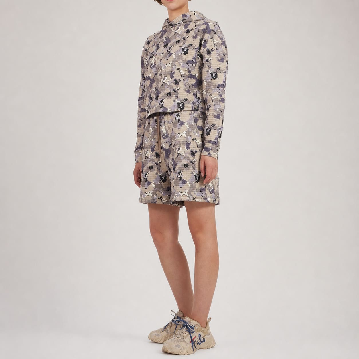 Women's hoodie and shorts combo manufacturing by Blue Bay Asia
