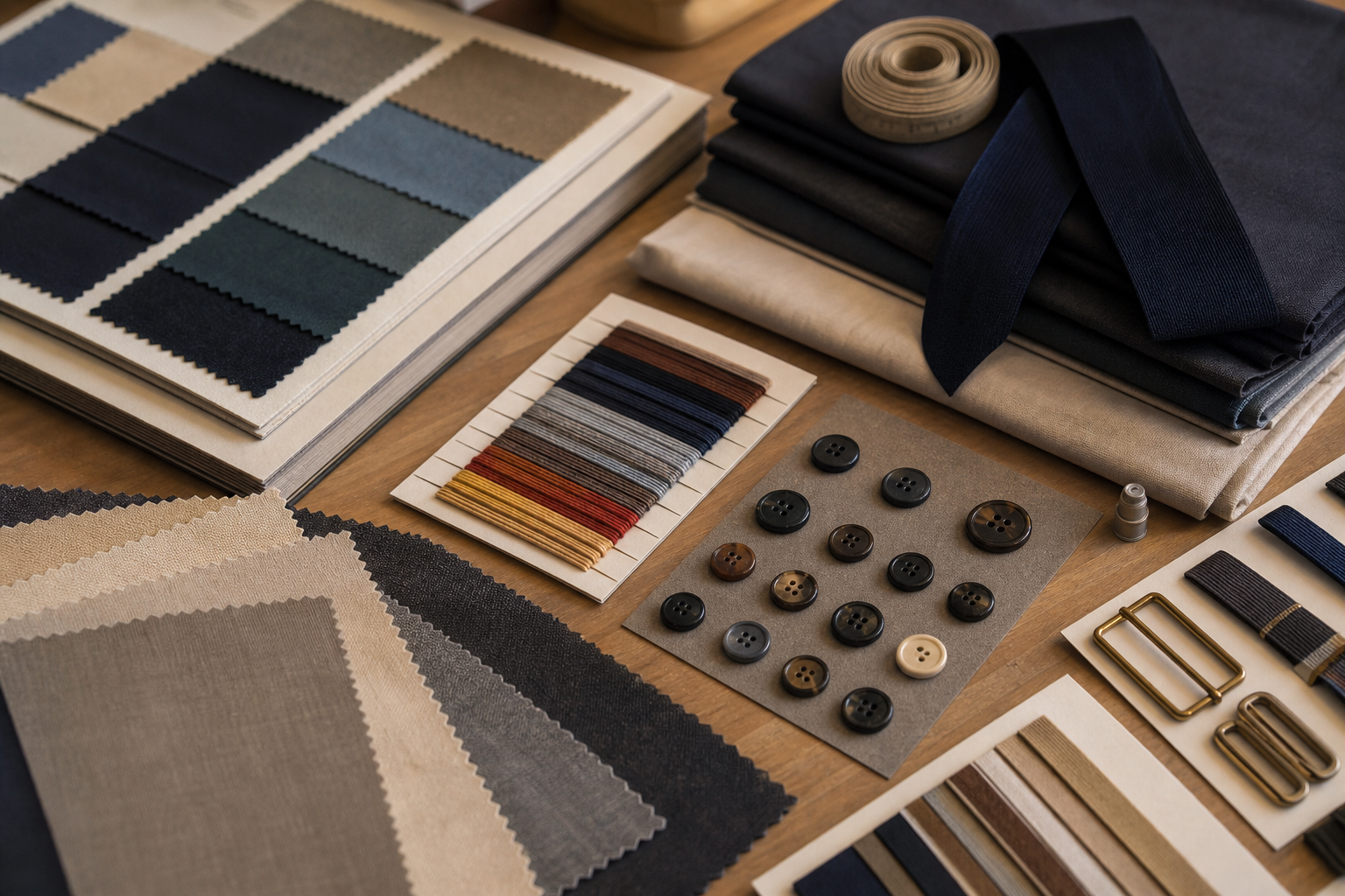 Fabric and trims prepared for production planning